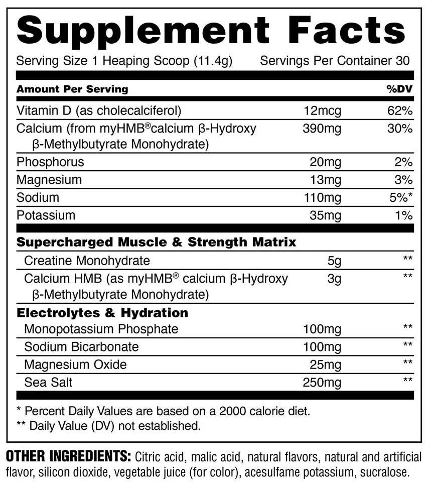 Animal Creatine HMB by Universal Nutrition - Supplement Facts