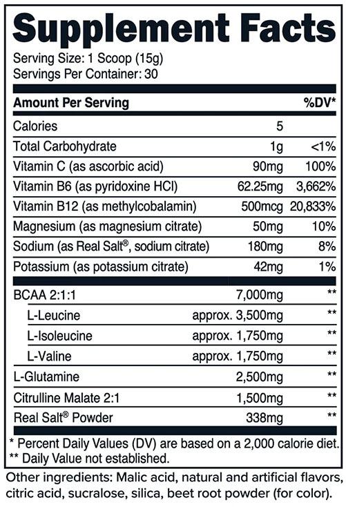 PrimaForce BCAA Supp Facts PrimaForce BCAA Supp Facts